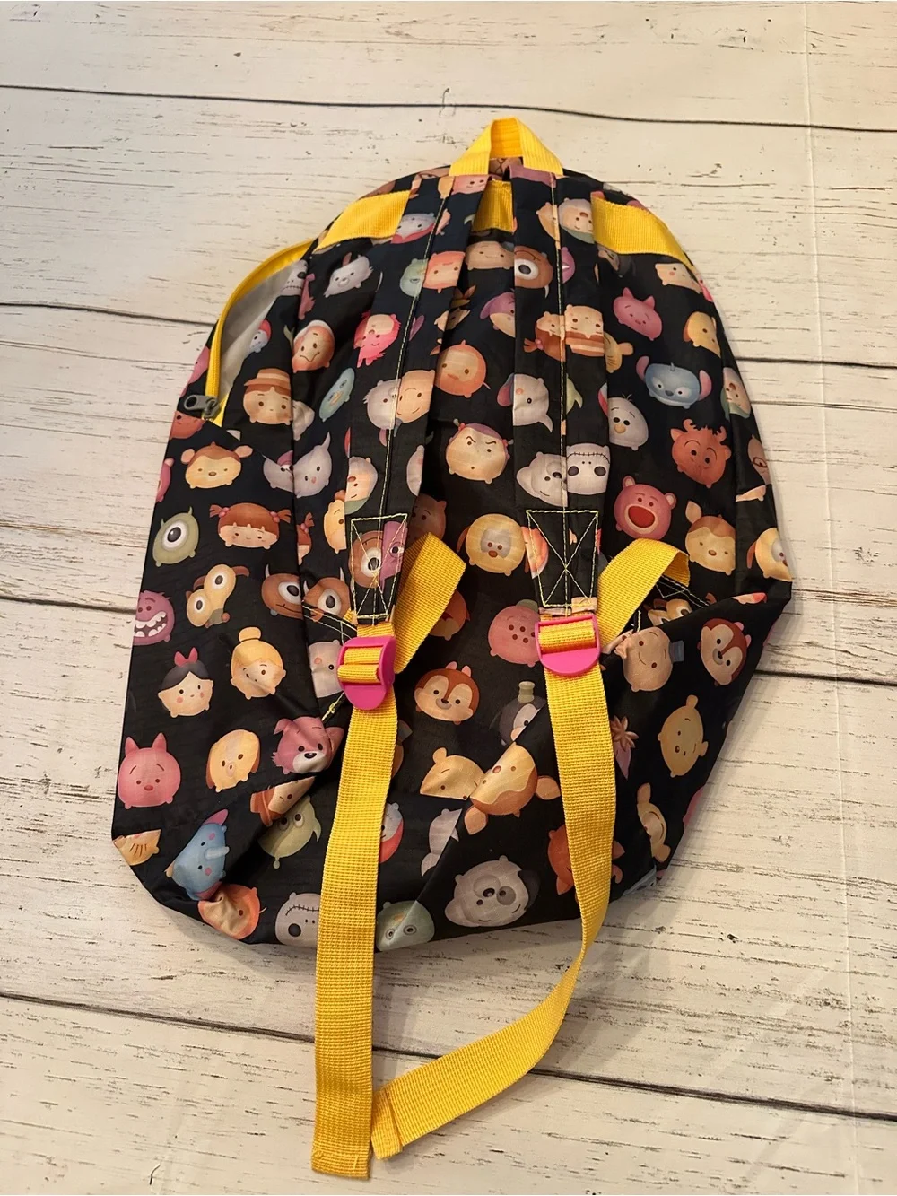 Disney Kids Black Backpack with Multicolor Character Tsum Tsum Faces